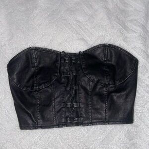 NWOT faux leather tube top